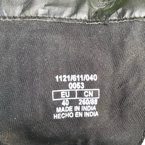 Zara Black Leather Combat Boots with Silver Studded Tongue - Picture 8 of 10